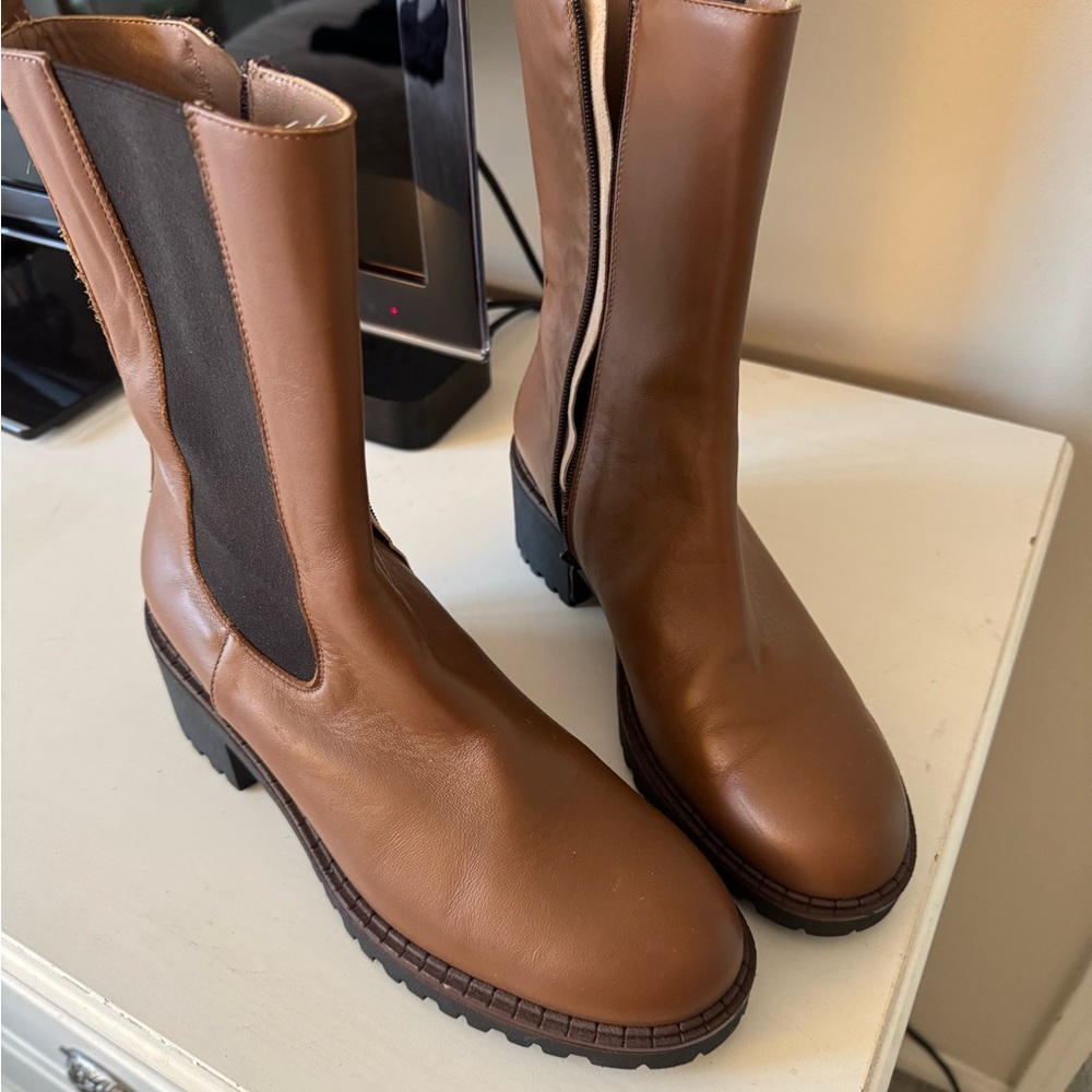 Classic Brown Leather Chelsea Ankle Boots for Women